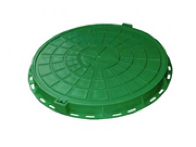 Люк пластиковый круглый D800.100 В125 с усиливающими планками (зелёный)