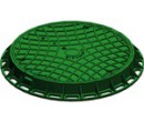 Люк пластиковый круглый D800.120 А15 лёгкий (зеленый)